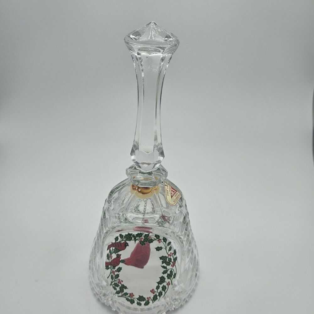 Vintage West German‎ Artmark Crystal Cardinal Bell Vintage 8 Inch Bell